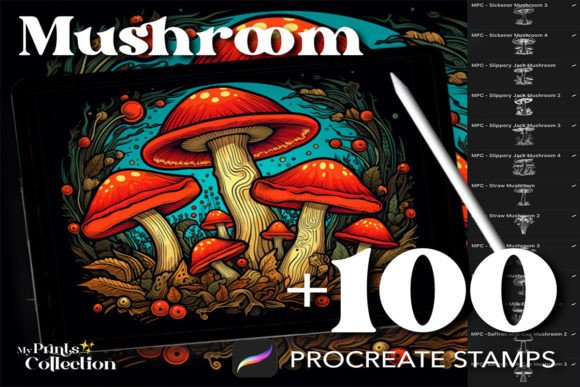 100 Mushroom Stamps Procreate: A Creative Treasure for Digital Artists