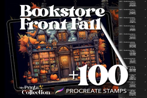 100 Procreate Bookstore Front Fall: Capturing Autumn Nostalgia in Digital Art