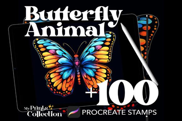 100 Procreate Butterfly Animal Stamps