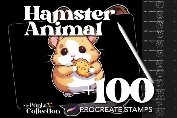 100 Procreate Hamster Animal Stamps
