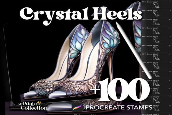 100 Procreate Heels Wedding Stamps