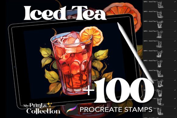 100 Procreate Iced Tea Stamps: A Refreshing Twist for Your Digital Art