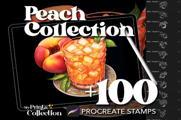100 Procreate Peach Collection Stamps: Elevate Your Digital Artwork