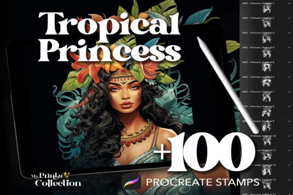 100 Procreate Princess Tropical Stamps: A Strategic Asset for Digital Creators