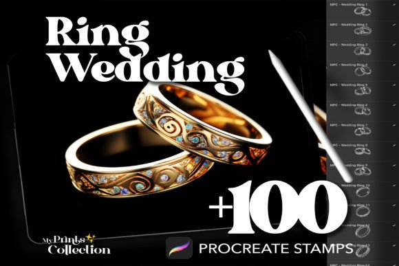 100 Procreate Ring Wedding Stamps: Elevating Digital Art with Precision