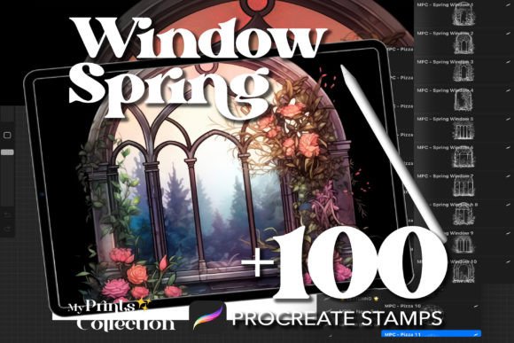 100 Procreate Window Spring Stamps: A Digital Artist's Seasonal Toolkit