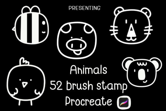 Animals Brush for Procreate: Enhancing Creative Workflows with 52 Ready-to-Use Stamps