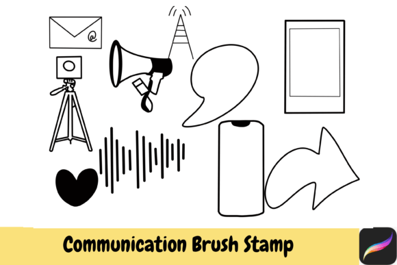 Communication Brush Stamps Procreate: Elevating Digital Art with Hand-Drawn Icons