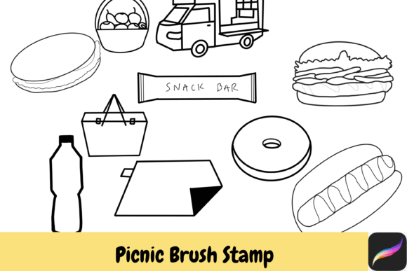 Enhancing Creativity and Branding with Picnic Procreate Brush Stamps IPAD