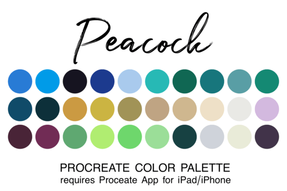 Peacock Procreate Color Palette Guide