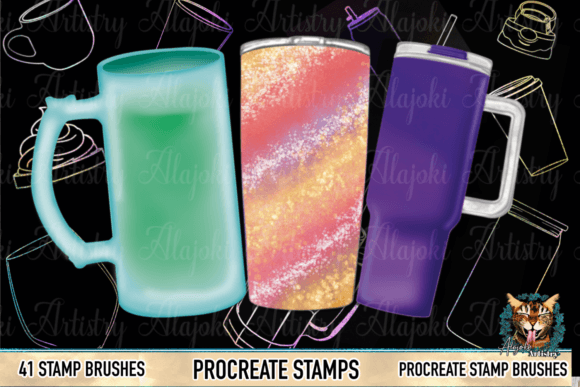 Tumbler Logo - Procreate Stamp Pack: A Practical Design Resource for Drinkware Customization