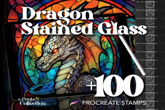 Unleashing Mythical Magic: How the 100 Procreate Stained Glass Dragon Stamp Set Transforms Digital Art