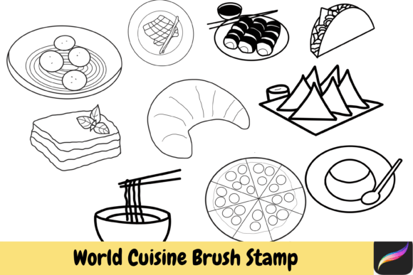 World Cuisine Brush Stamps Procreate: Elevate Your Digital Art with Global Flavors